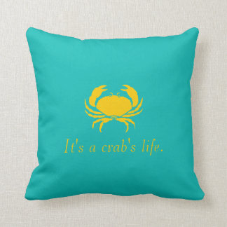Coussin Bleu c'est la vie d'un crabe personnalisent le