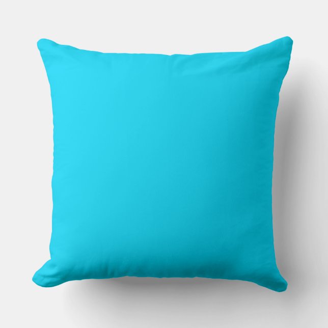 Coussin Bleu ciel vif #00D9FF (Recto)