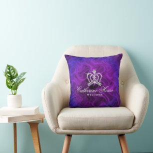 Coussin Bleu citron pourpre