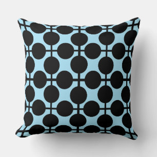 Coussin Bleu clair avec géométrie noire