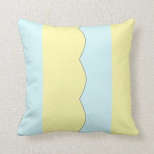 Coussin Bleu-clair et jaune dessus