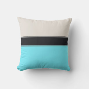 Coussin Bleu clair moderne Gris argenté Gris Noir Gris