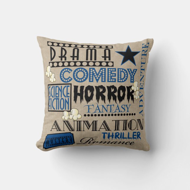 Coussin Bleu Coussin-Foncé de billet de genre de cinéma de (Recto)