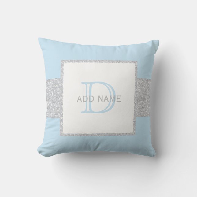 Coussin bleu de bébé de parties scintillantes (Recto)