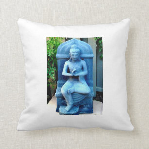 Coussin bleu de Bouddha de jardin