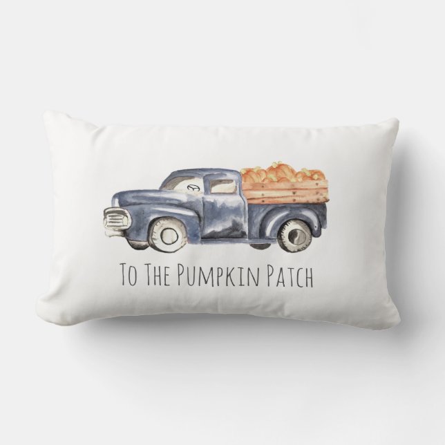 Coussin bleu de citrouille de camion - "à la (Recto)