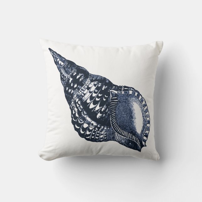 Coussin bleu de coquillage Vintage (Recto)