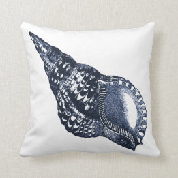 Coussin bleu de coquillage Vintage