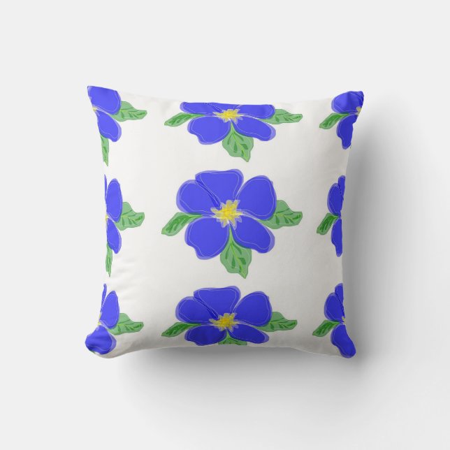 Coussin bleu de fleur (Recto)