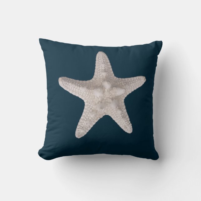 Coussin Bleu de la marine nautique de la plage de Starfish (Recto)