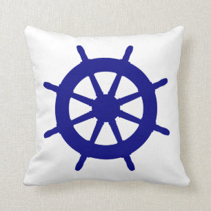 Coussin Bleu de la marine sur la roue blanche du navire