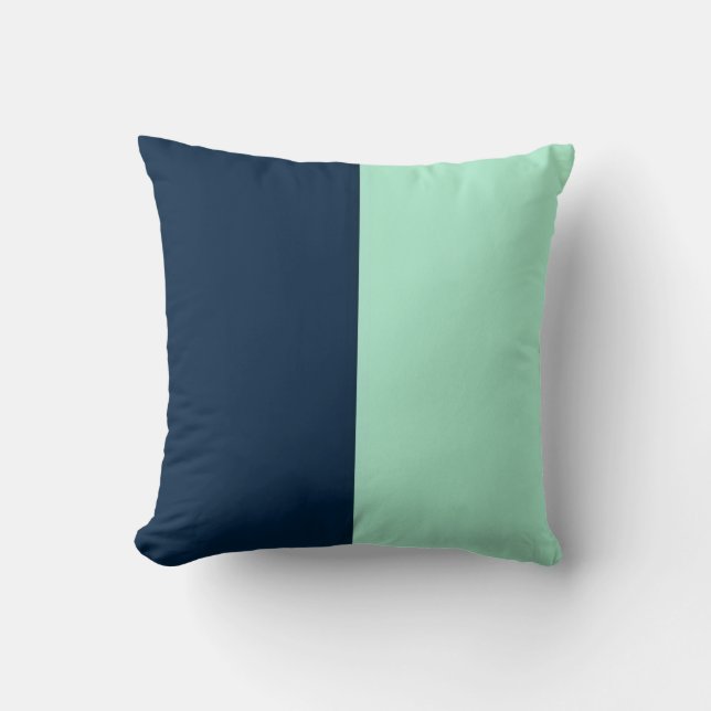 Coussin Bleu de marin et menthe (Recto)