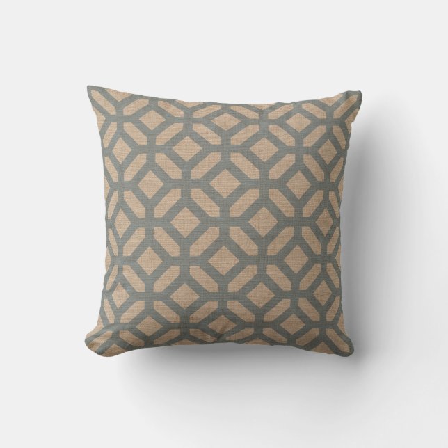 Coussin Bleu de plage de motif d'hexagone (Recto)