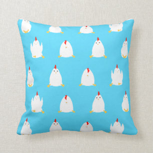 Coussin bleu de poulets