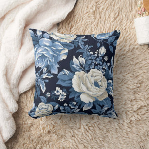 Coussin Bleu Dusty White Winter Marine Rose