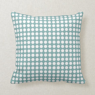 Coussin Bleu en verre de polka de point de mer moderne de