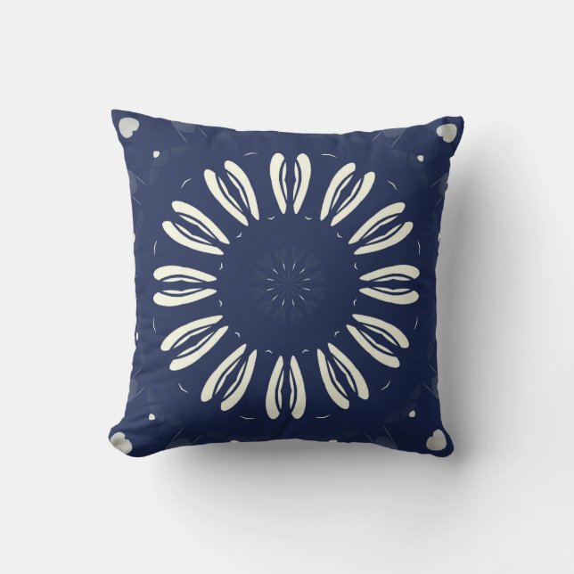 Coussin Bleu et blanc (Recto)