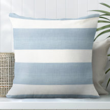 Coussin Bleu et Blanc à rayures - Blocs