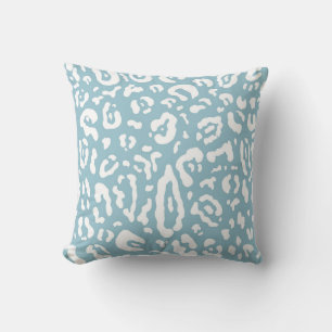 Coussin Bleu et blanc chic guépard léopard imprimé animal