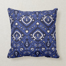 Coussin bleu et blanc décoratif chic moderne