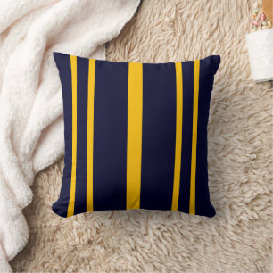 Coussin Bleu et jaune rayé