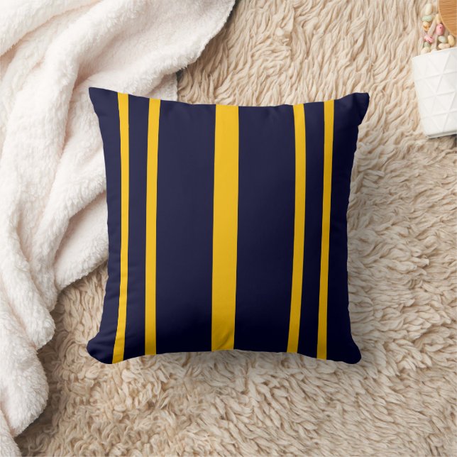 Coussin Bleu et jaune rayé (Couverture)