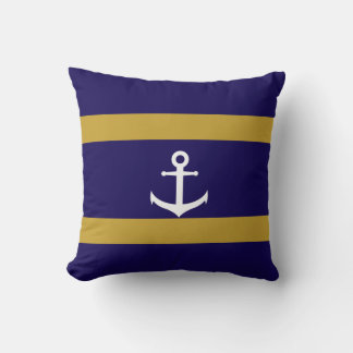 Coussin Bleu et Or à projectile Nautique