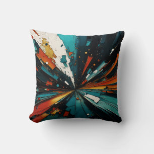 Coussin Bleu Et Orange Abstraits 607