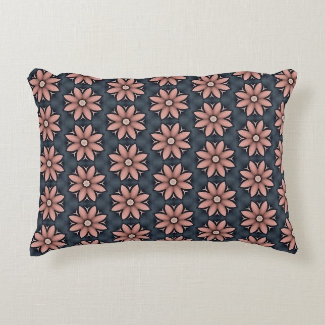 Coussin bleu et rose de la marine florale (Devant)