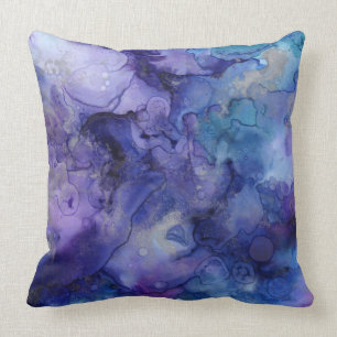 coussin bleu et violet