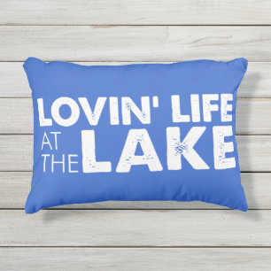 Coussin bleu extérieur de la vie de lac Lovin