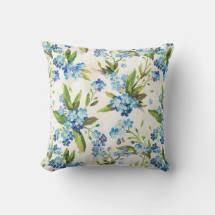 Coussin Bleu floral et vert