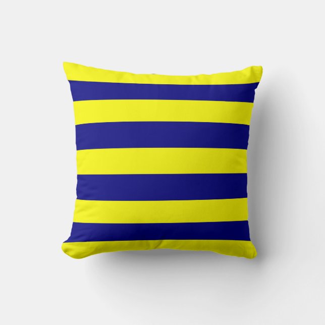 Coussin Bleu jaune et bleu marine (Recto)