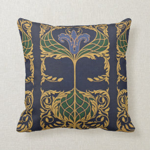 Coussin Bleu Lily Art nouveau