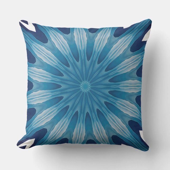 coussin bleu Mandala3 (Recto)
