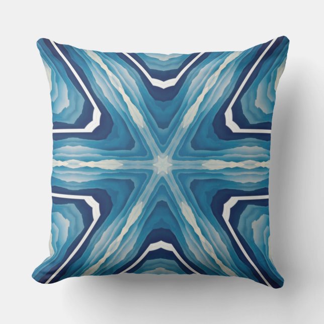 coussin bleu Mandala 2 (Recto)