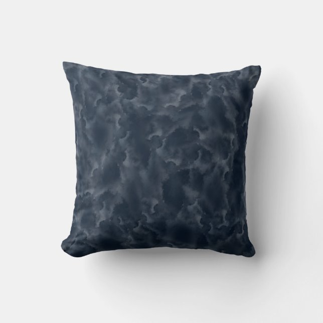 Coussin Bleu marine Aquarelle Abstraite Stain Élégant Chic (Recto)