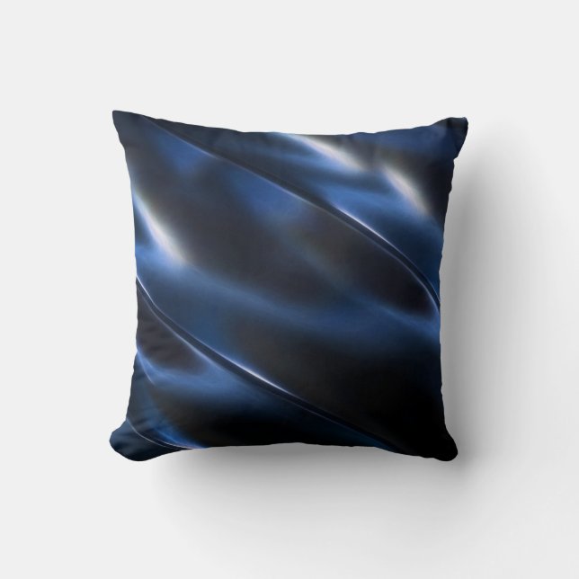 Coussin Bleu métallique brillant Abstrait (Recto)