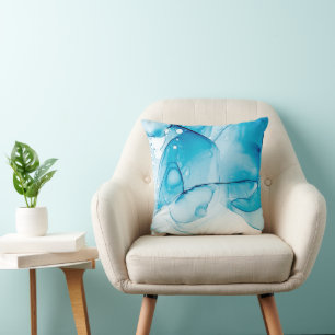 Coussin Bleu moderne élégant Marbré