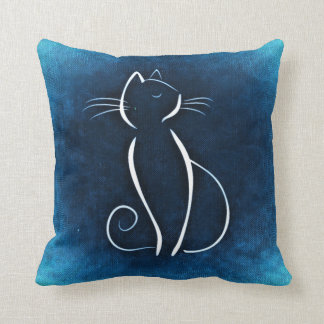 Coussin bleu Noir de chat