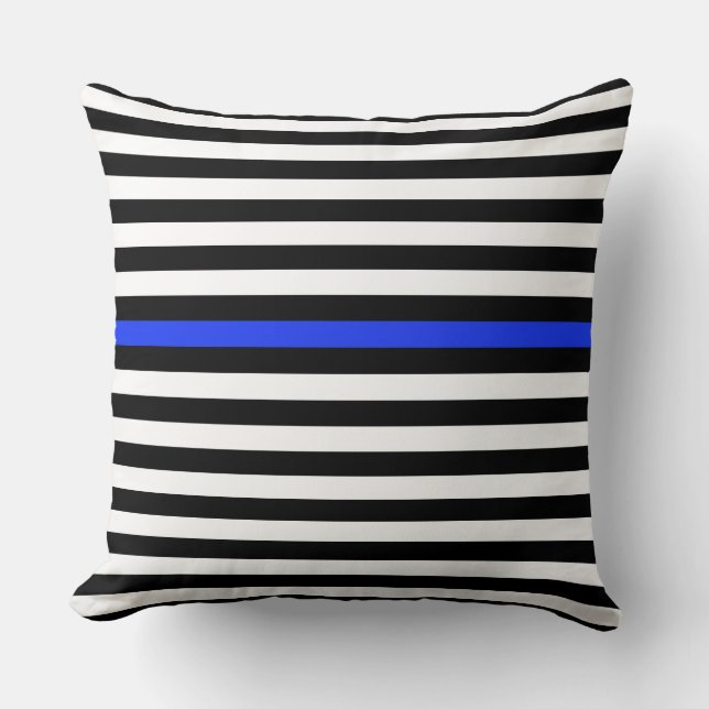 Coussin Bleu noir et blanc et Cobalt Bleu Bleu Bleu Blancs (Recto)