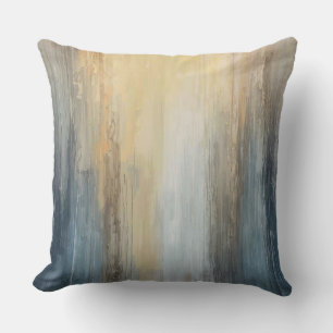 Coussin Bleu Nuit Jaune Moderne Abstrait À Rayures