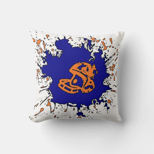 Coussin bleu orange de thème d'éclaboussure du (Recto)