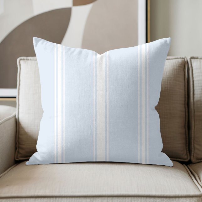 Coussin Bleu Pâle et Rayure Blanche (Créateur téléchargé)
