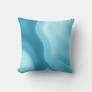 Coussin Bleu Patine Dégradé Abstrait Lueur Douce