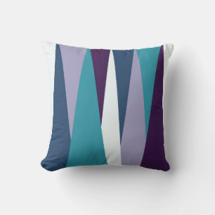 Coussin bleu pourpre et blanc