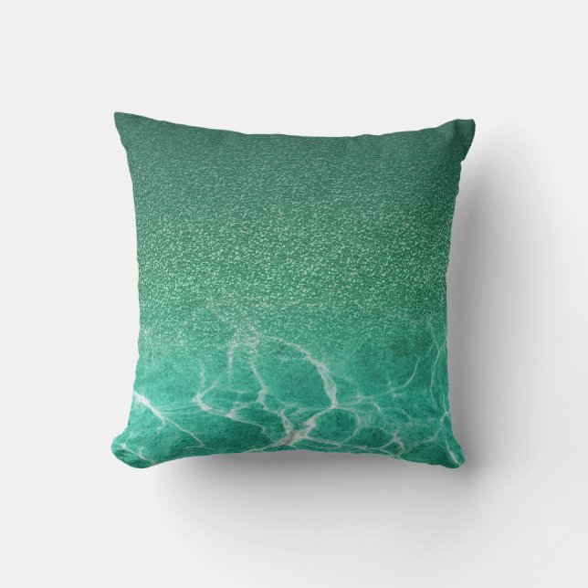 Coussin bleu profond de parties scintillantes (Recto)