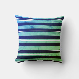 coussin bleu rayures