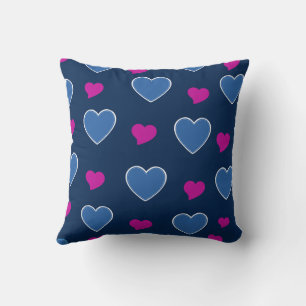 Coussin Bleu Rose Mignon Cosy Moderne Romantique Chic Cœur