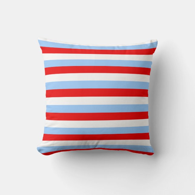 Coussin Bleu rouge et Bleu clair (Recto)